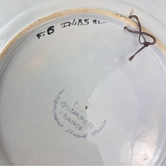 Henriot Quimper France Multicolor Rooster 10" Wall Hang Plate Hand Painted - Picture 5 of 6